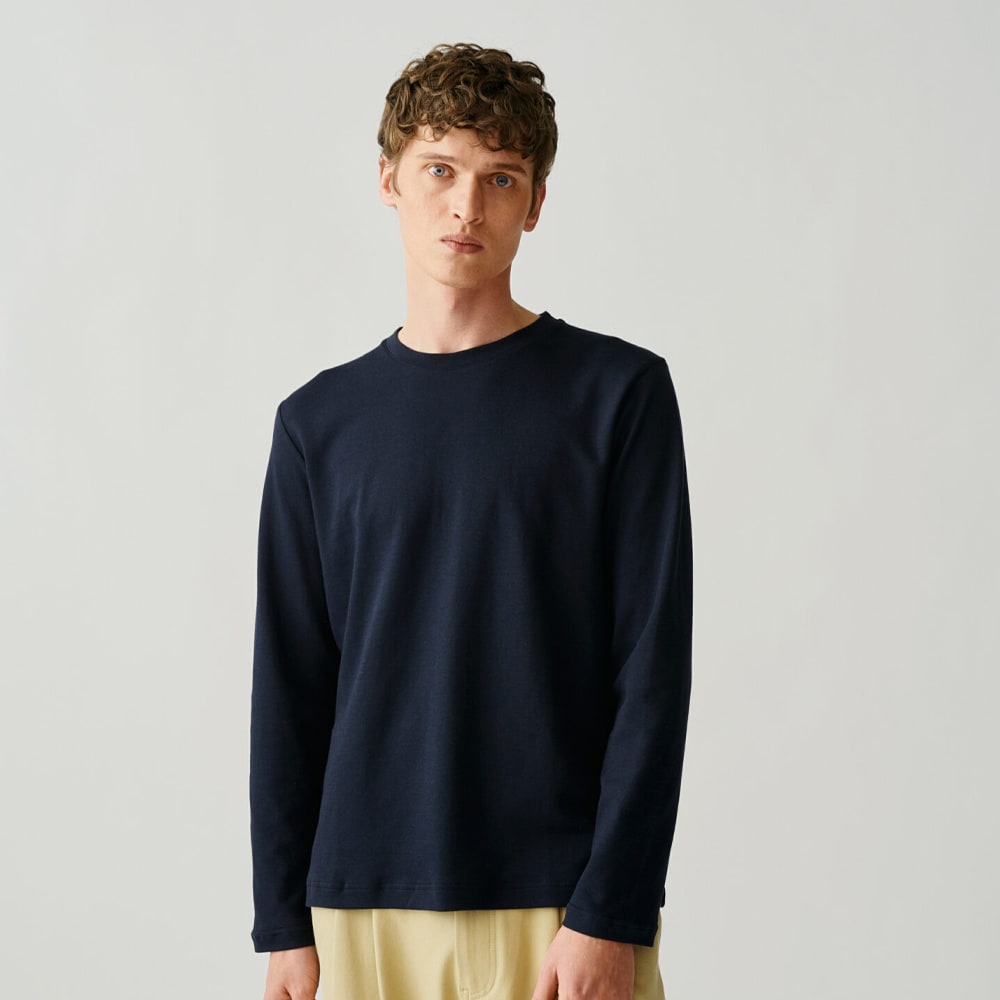 Roundneck Relaxed Fit Longsleeve - Navy