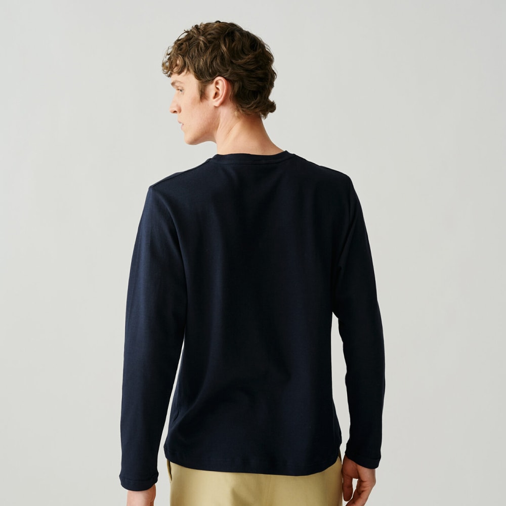 Roundneck Relaxed Fit Longsleeve - Navy