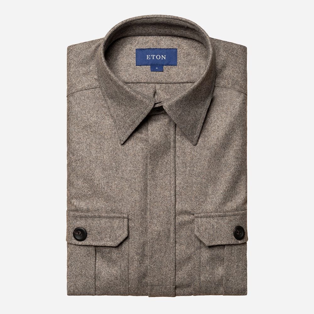 Wool-Cashmere Overshirt Ligth Brown