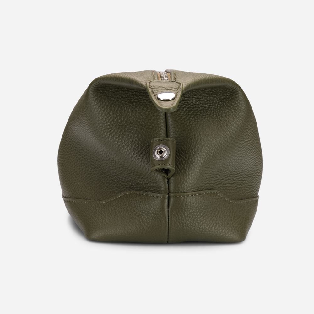 Leather Washbag - Verde