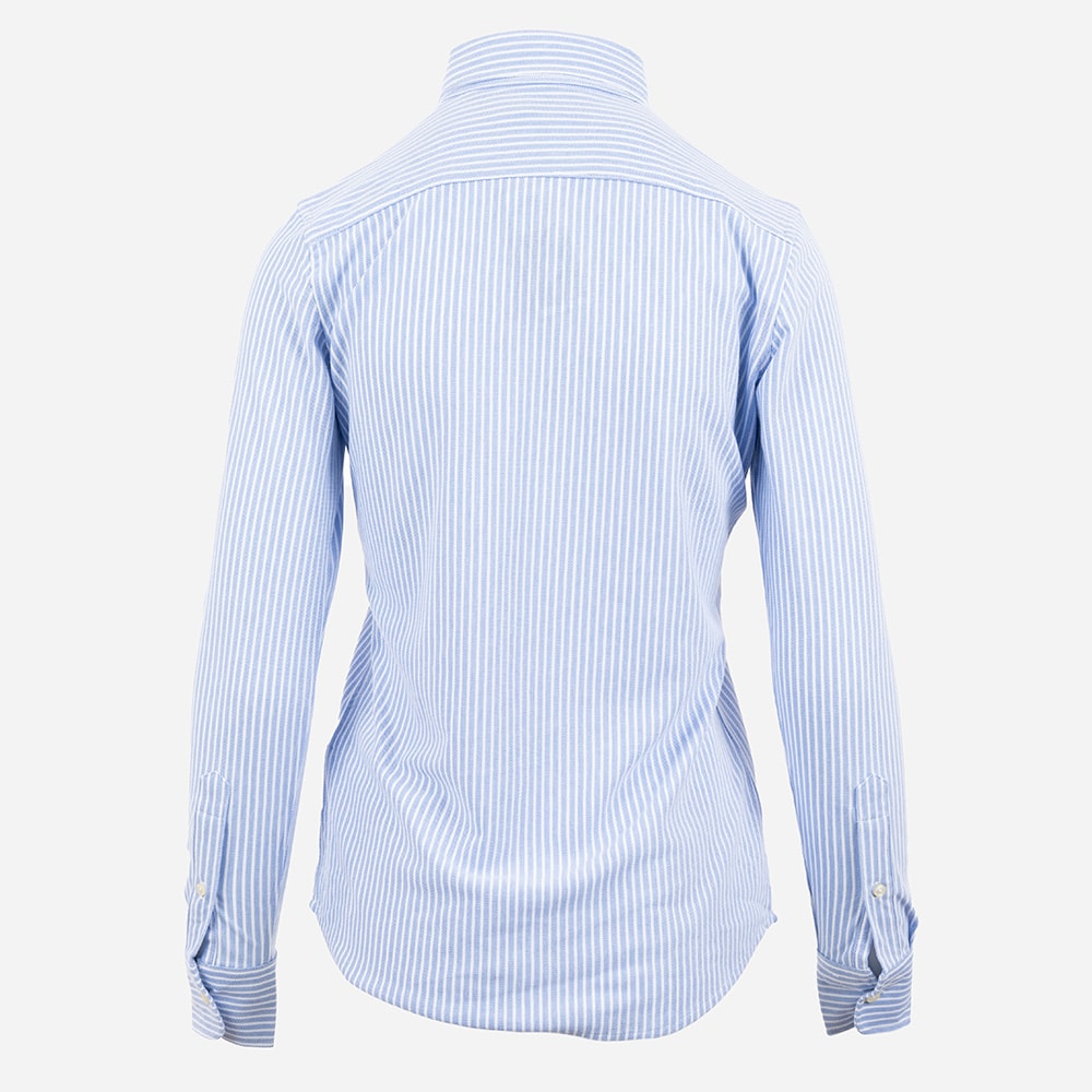 Striped Knit Oxford Shirt - Harbor Island Blue/White