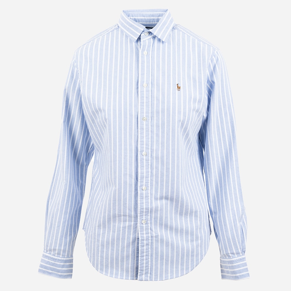 Classic Fit Striped Oxford Shirt - Harbor Island Blue/White