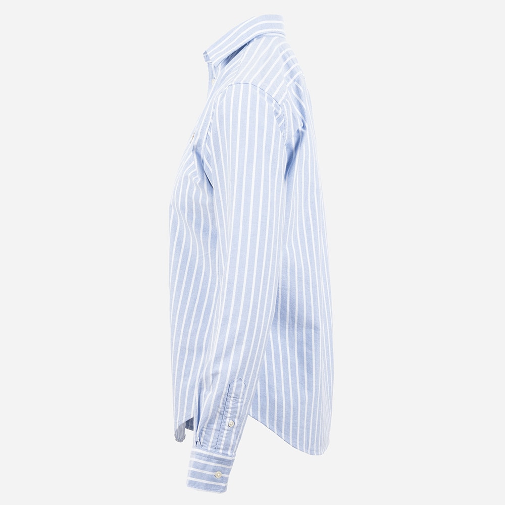 Classic Fit Striped Oxford Shirt - Harbor Island Blue/White