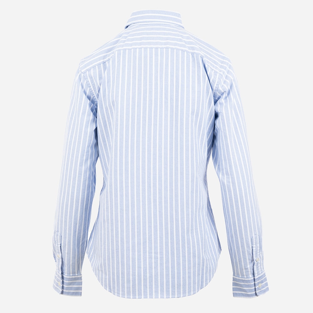 Classic Fit Striped Oxford Shirt - Harbor Island Blue/White