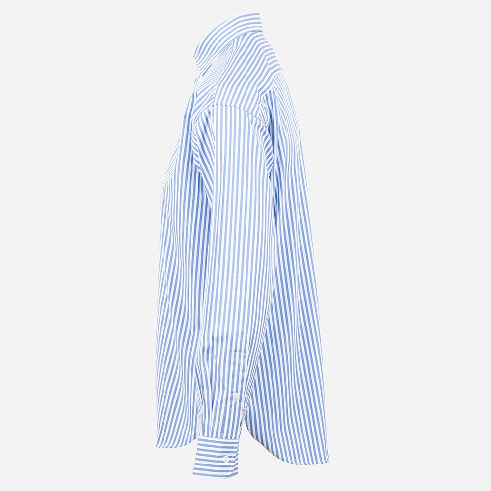 Relaxed Fit Striped Shirt - 926b Cabana Blue/ White