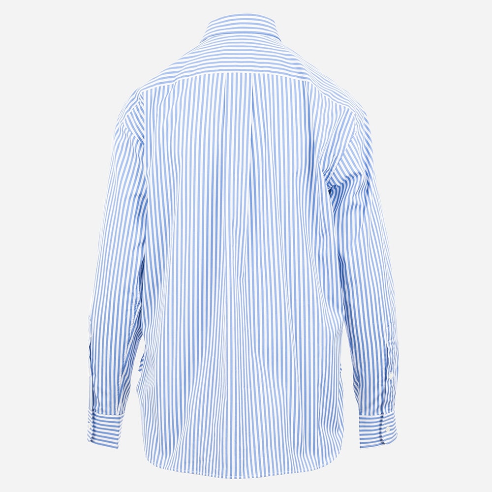 Relaxed Fit Striped Shirt - 926b Cabana Blue/ White