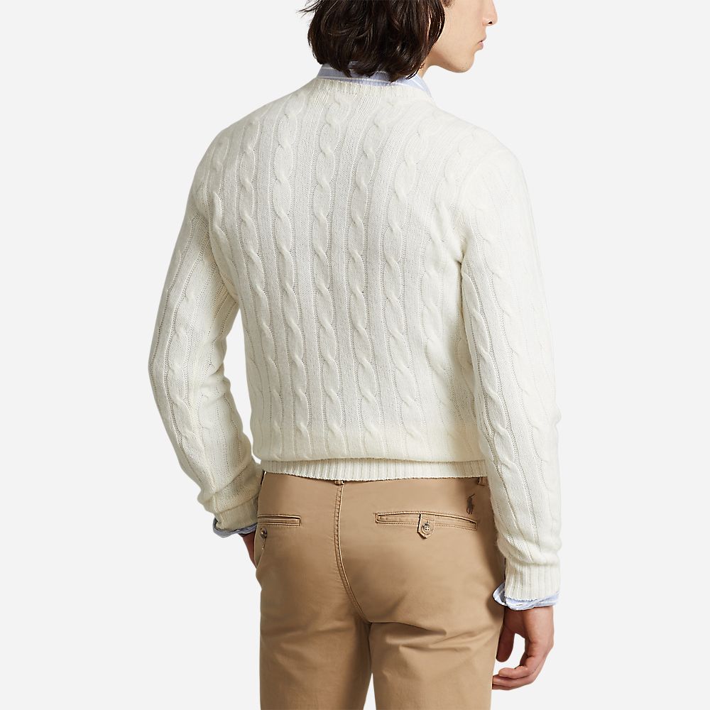 The Iconic Cable Knit Cashmere Sweater - Cream