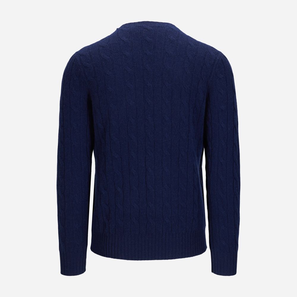 The Iconic Cable-Knit Cashmere Sweater - Bright Navy