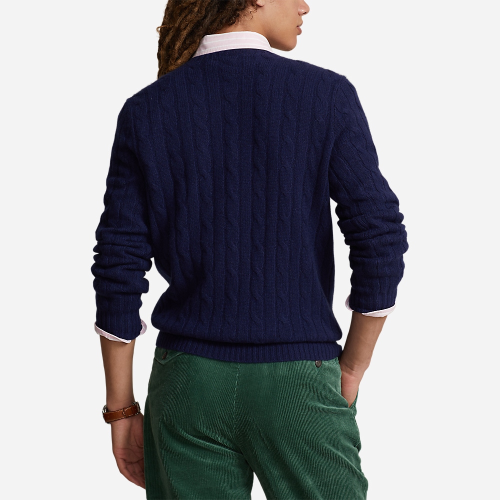 The Iconic Cable-Knit Cashmere Sweater - Bright Navy
