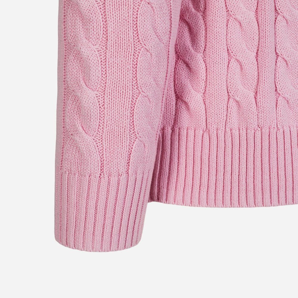 Cable-Knit Cotton Jumper - Carmel Pink