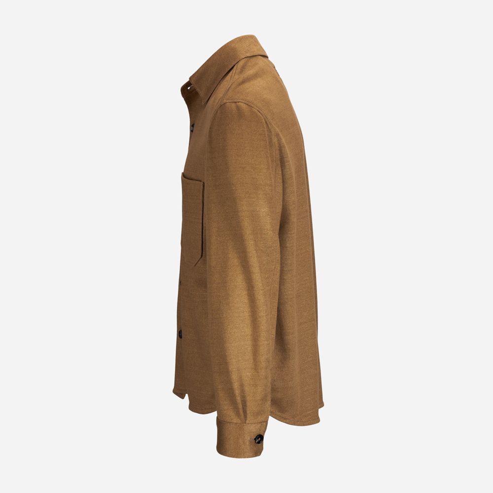 Linen Jacket - Medium Beige Solid