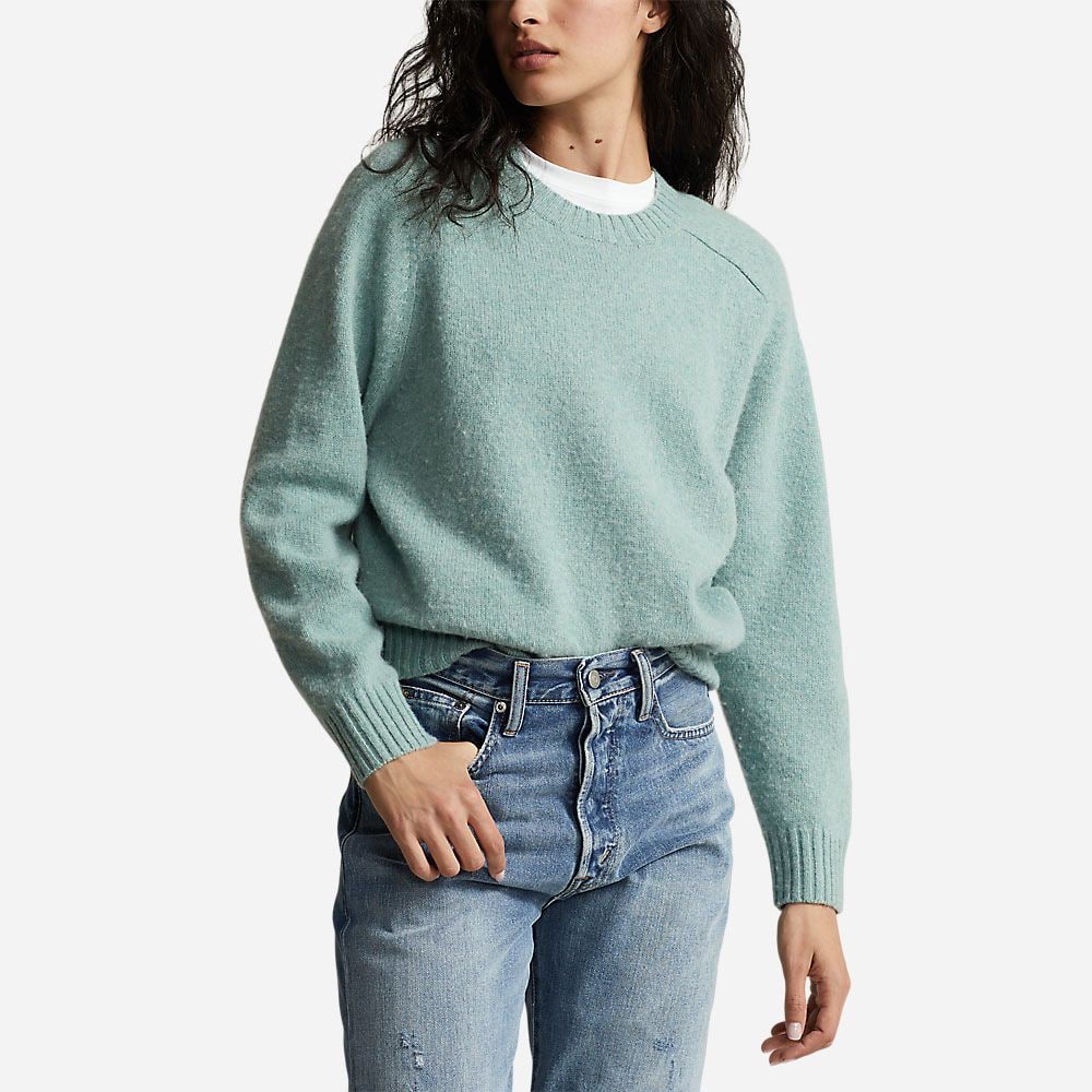 Long Sleeve Wool-Cashmere Pullover - Lovette Heather