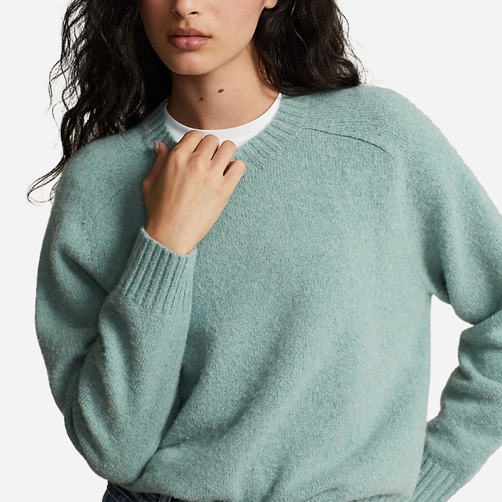 Long Sleeve Wool-Cashmere Pullover - Lovette Heather