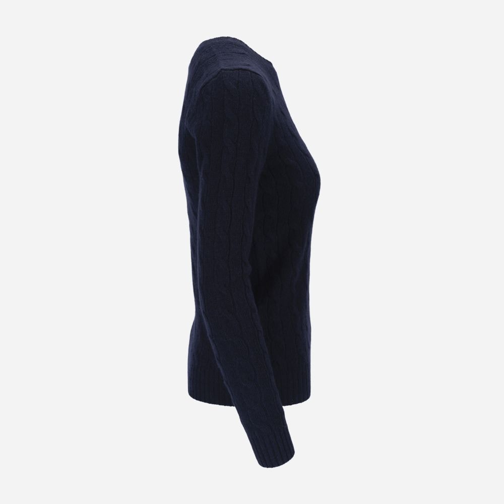 Cable-Knit Wool-Cashmere Sweater - Hunter Navy