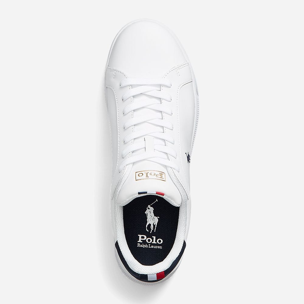 Heritage Court Leather Sneaker - White/Navy/Red