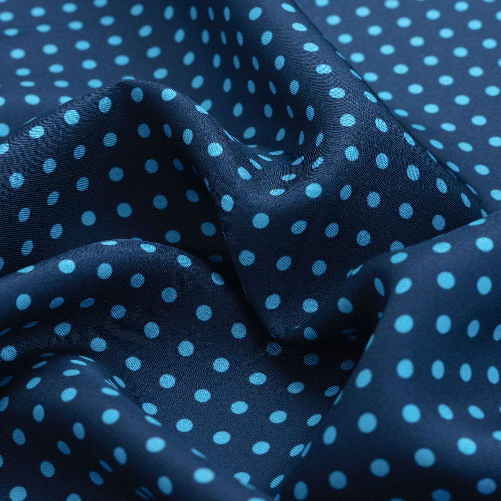 Neck Scarf Silk - Blue Dots
