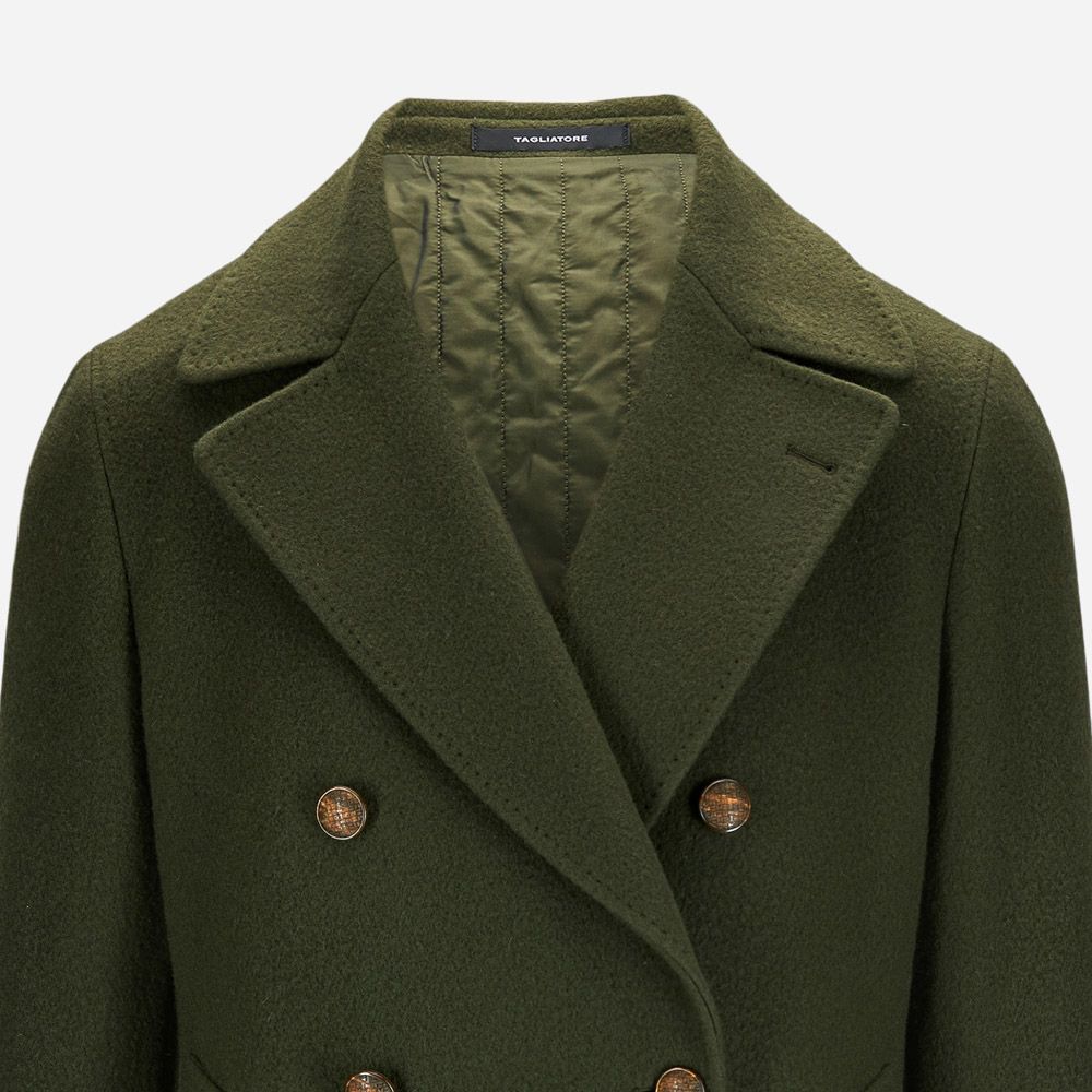 Tagliatore Military green double-breasted coat