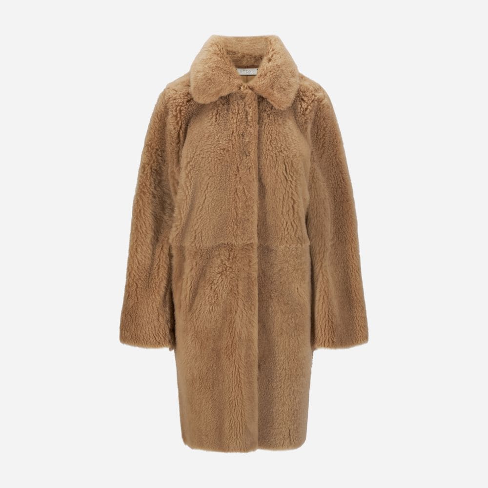 Carrie Shearling Coat - Iced Coffe