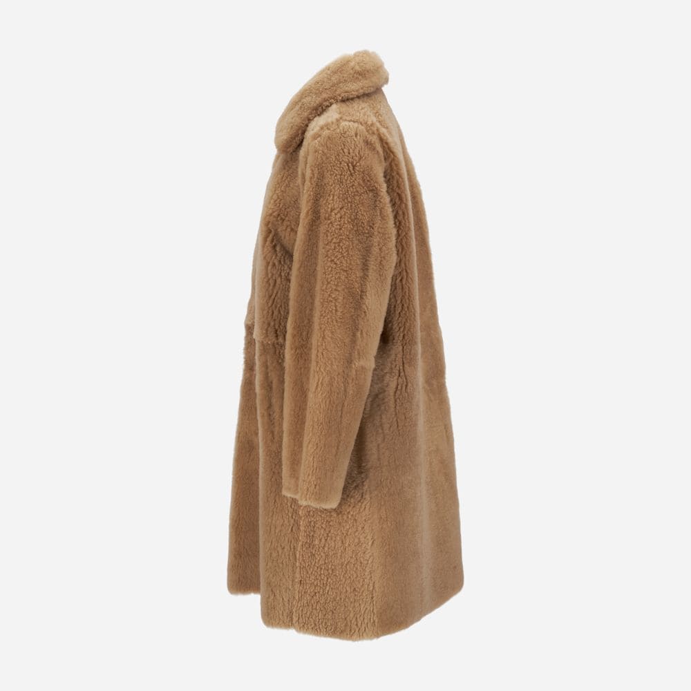 Carrie Shearling Coat - Iced Coffe