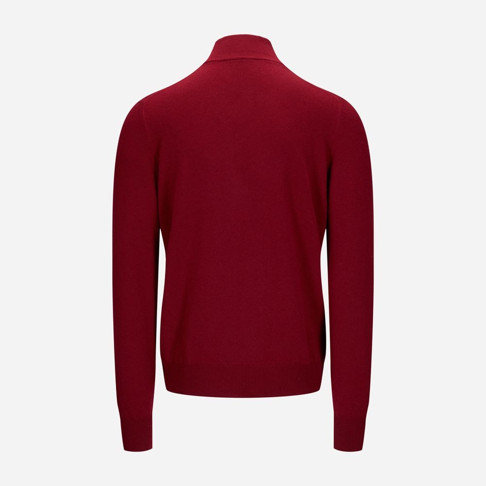 Half Zip Wool-Cashmere - Red