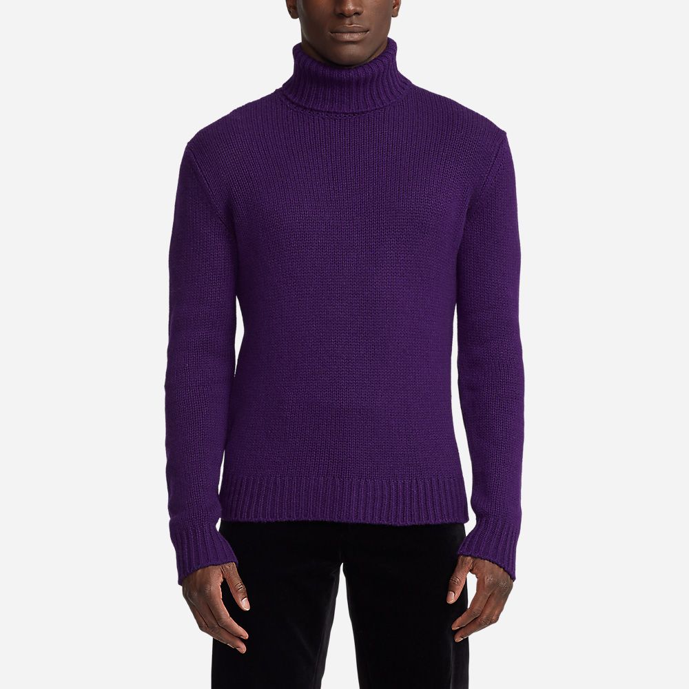 Long Sleeve Cashmere Turtleneck - Zermatt Purple