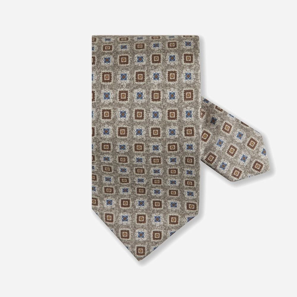 Tie Silk - Beige Patterned