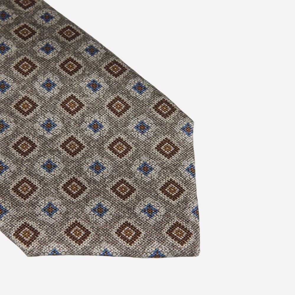 Tie Silk - Beige Patterned