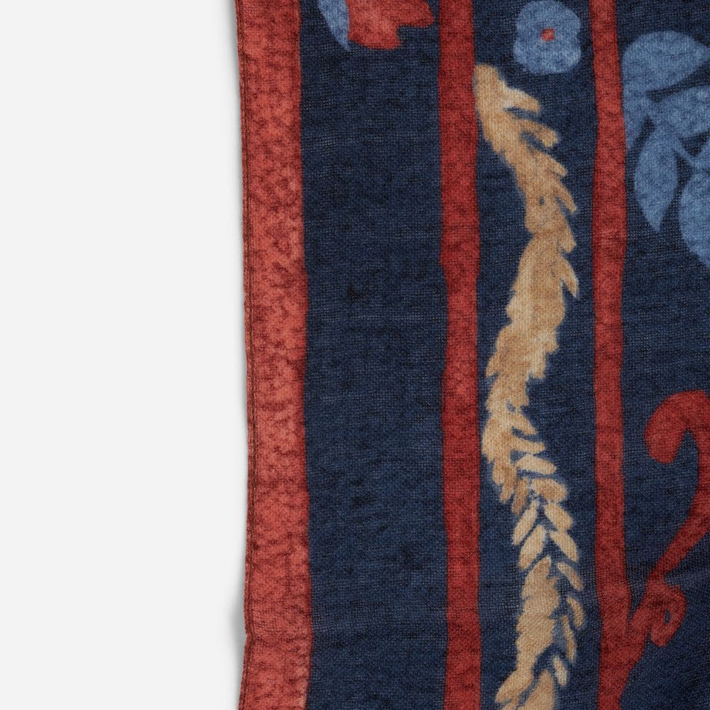 Scarf Wool - Blue/Red