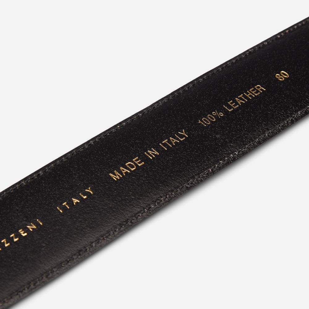 Norvegia Leather Belt - Aloe Nero