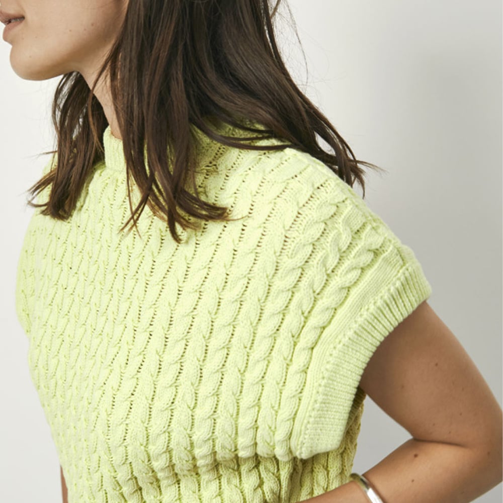 Cobra Cable Knit Top - Bitter Lime