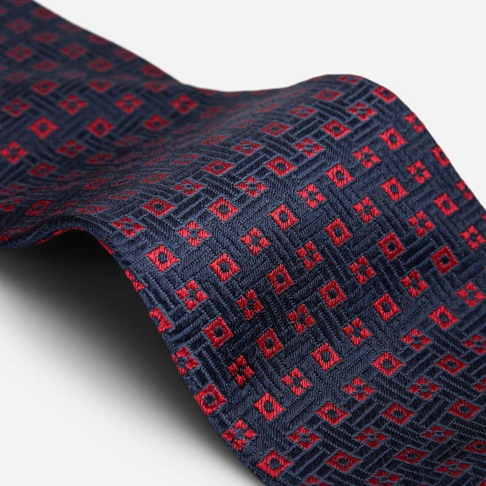 Tie Silk - Navy/Red