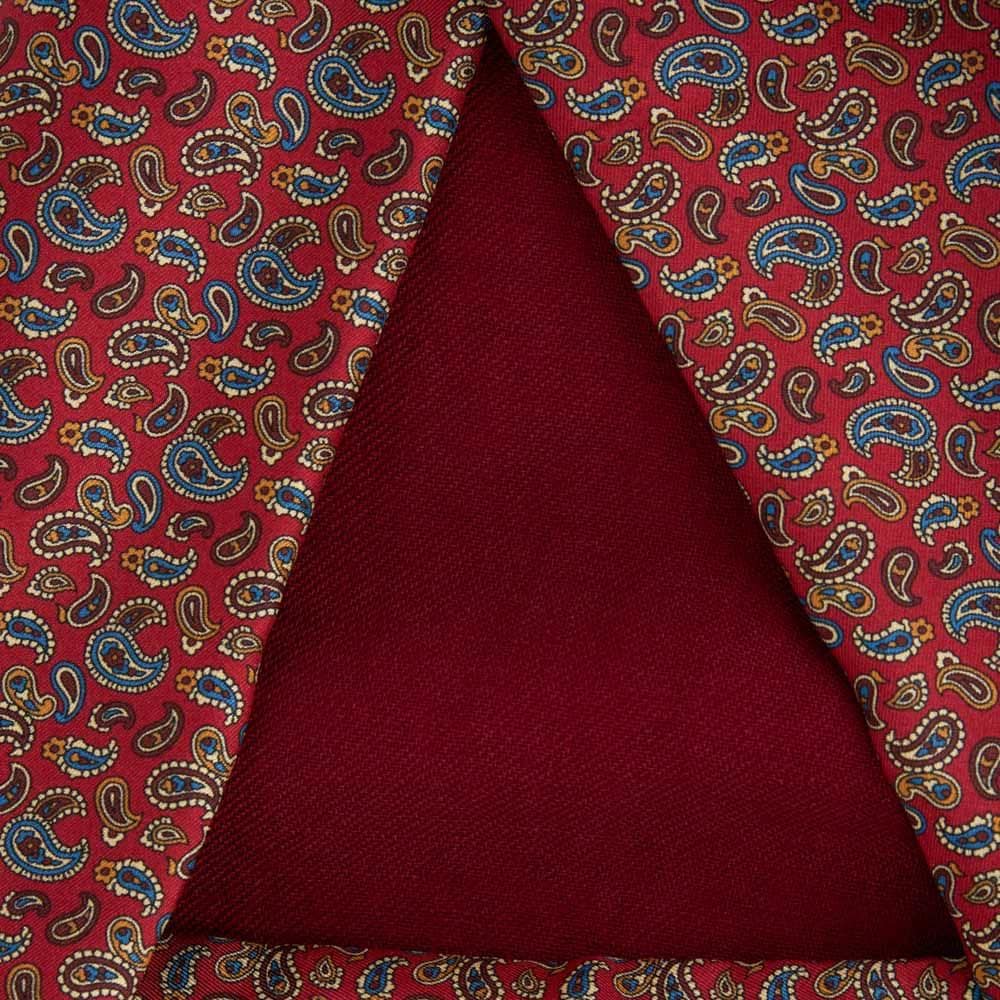 Scarf Wool-Silk - Red Paisley