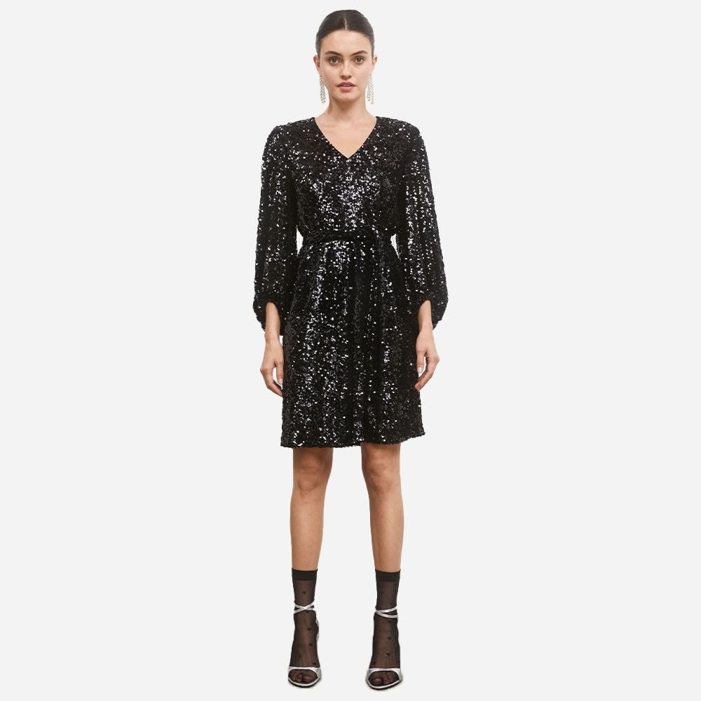 Bianca Sequin Dress - Black