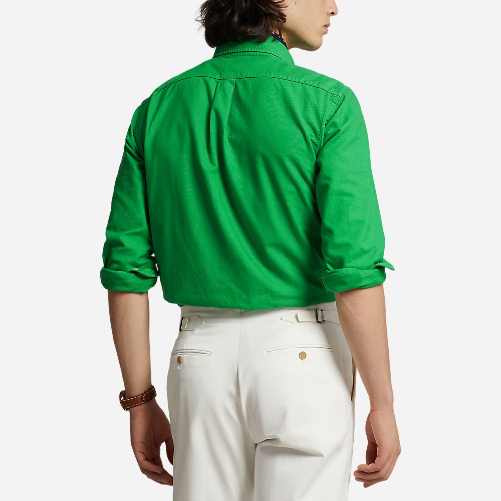 Slim Fit Garment Dyed Oxford Shirt - Preppy Green