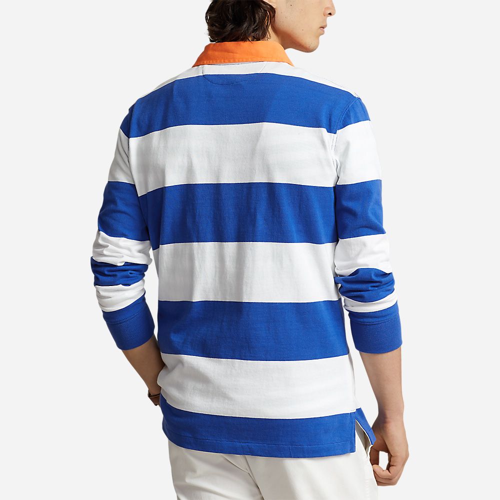 Long Sleeve Knit Rugby - New Iris Blue/White