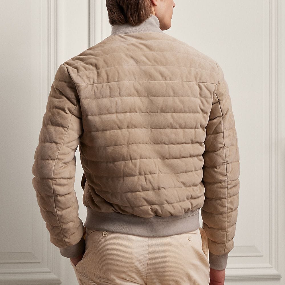 Quilted Suede Down Jacket - Trffle