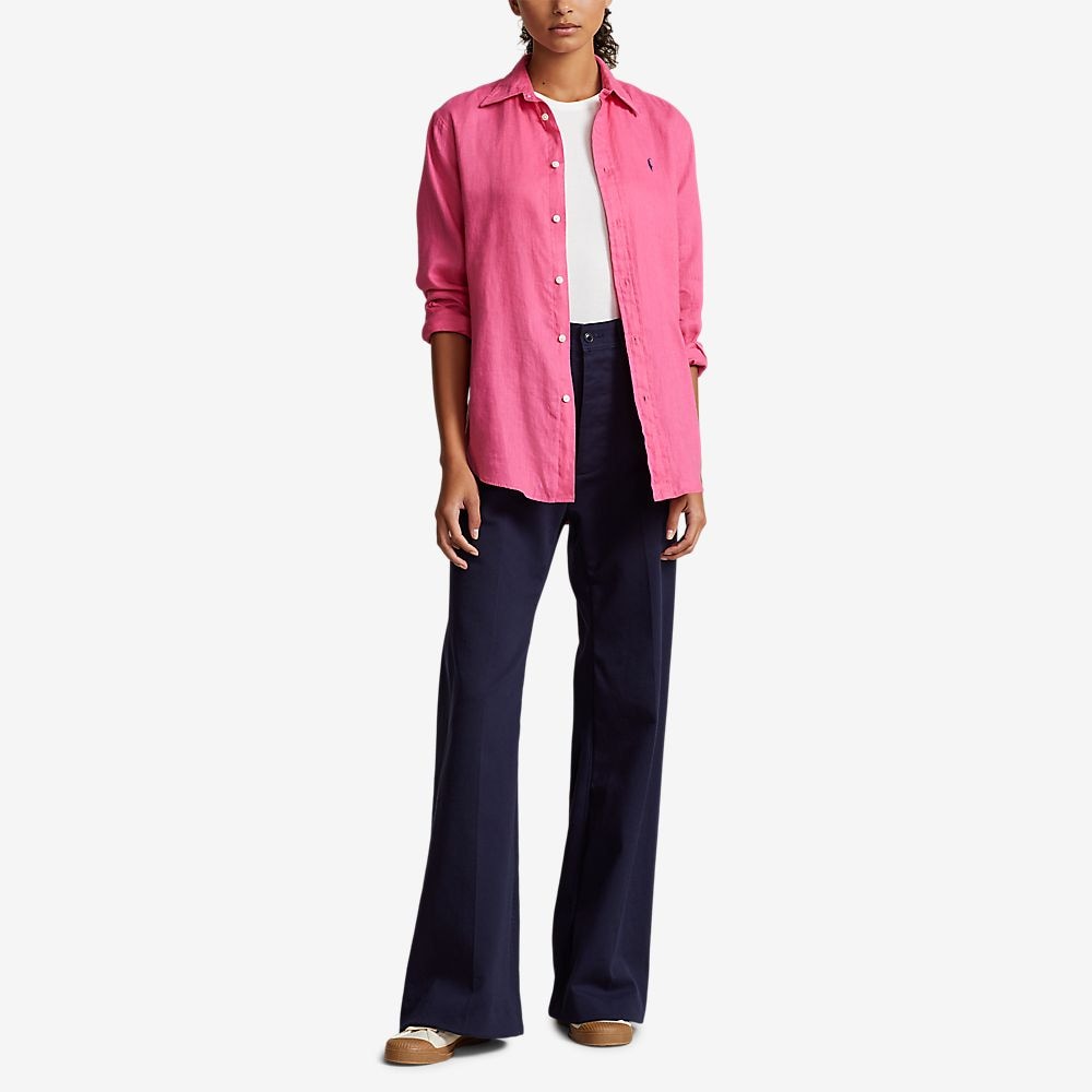 Relaxed Fit Linen Shirt - Desert Pink