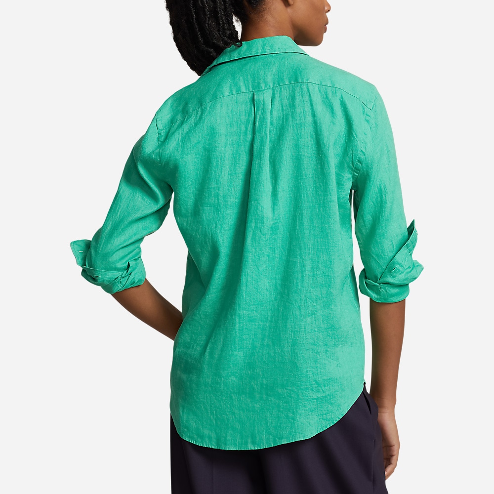 Relaxed Fit Linen Shirt - Vineyard Green