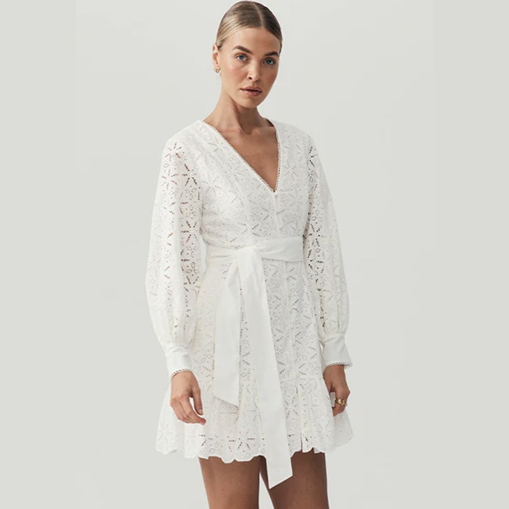 Sara Lace Mini Dress - Ivory