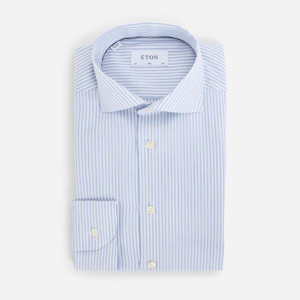 Contemporary Signature Oxford Shirt - Light Blue Bengal Striped