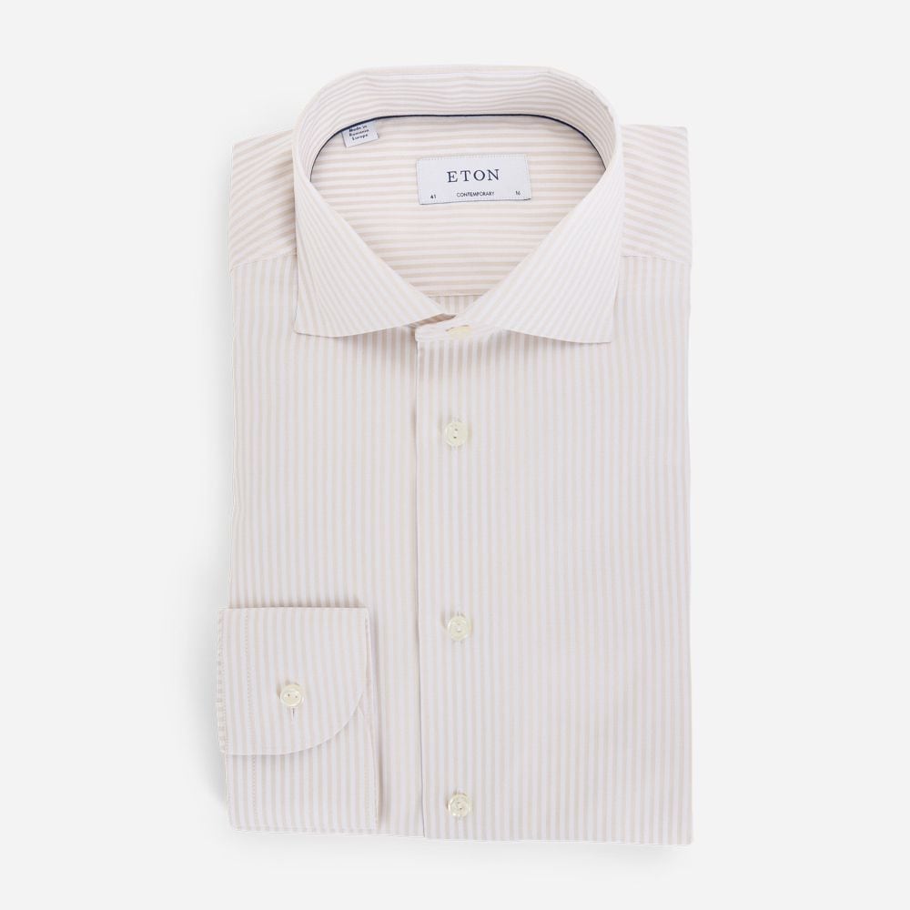 Slim Signature Oxford Shirt - Beige Bengal Sttiped