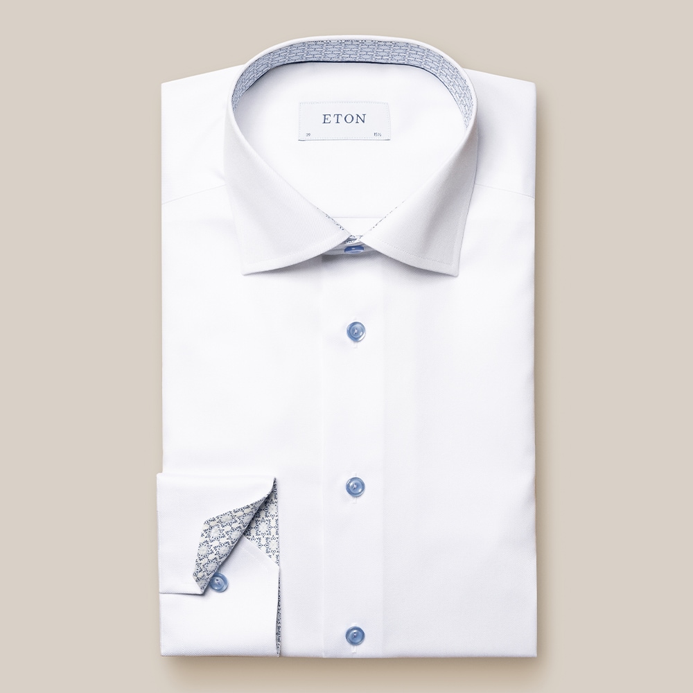Contemporary Signature Twill Shirt - White Geometric Print