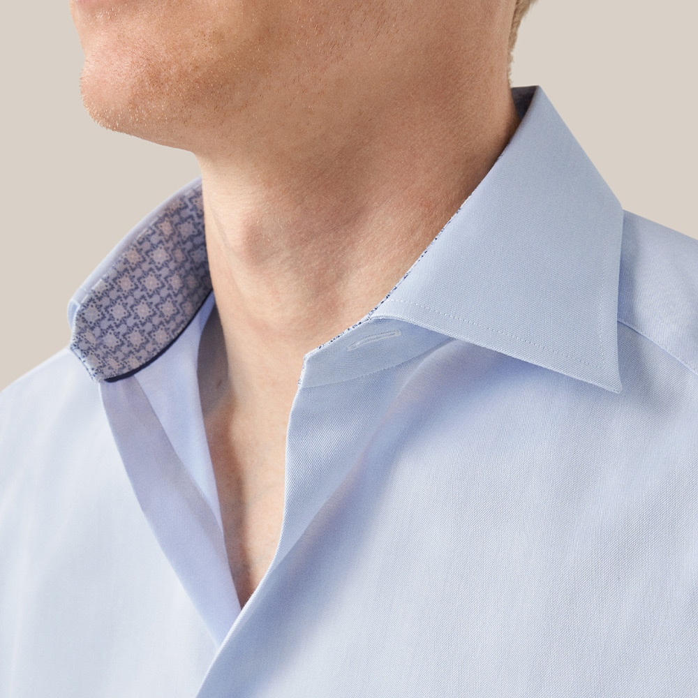 Slim Signature Twill Shirt - Light Blue Geometric Print