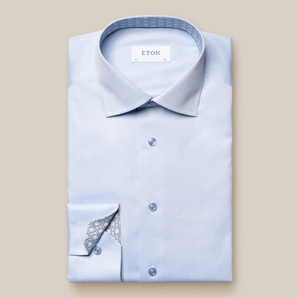 Contemporary Signature Twill Shirt - Light Blue Geometric Print