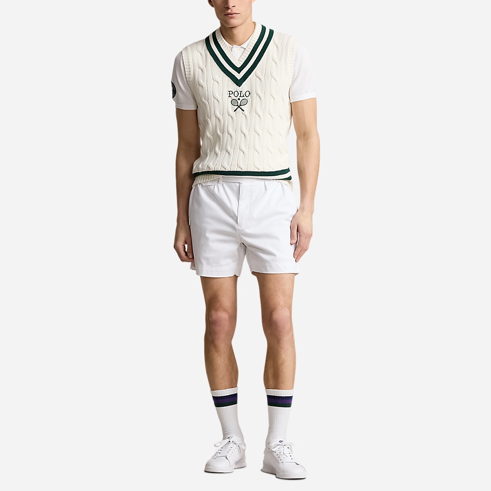 Wimbledon Cricket Sweater Vest - White/Ceramic White/Moss Agate
