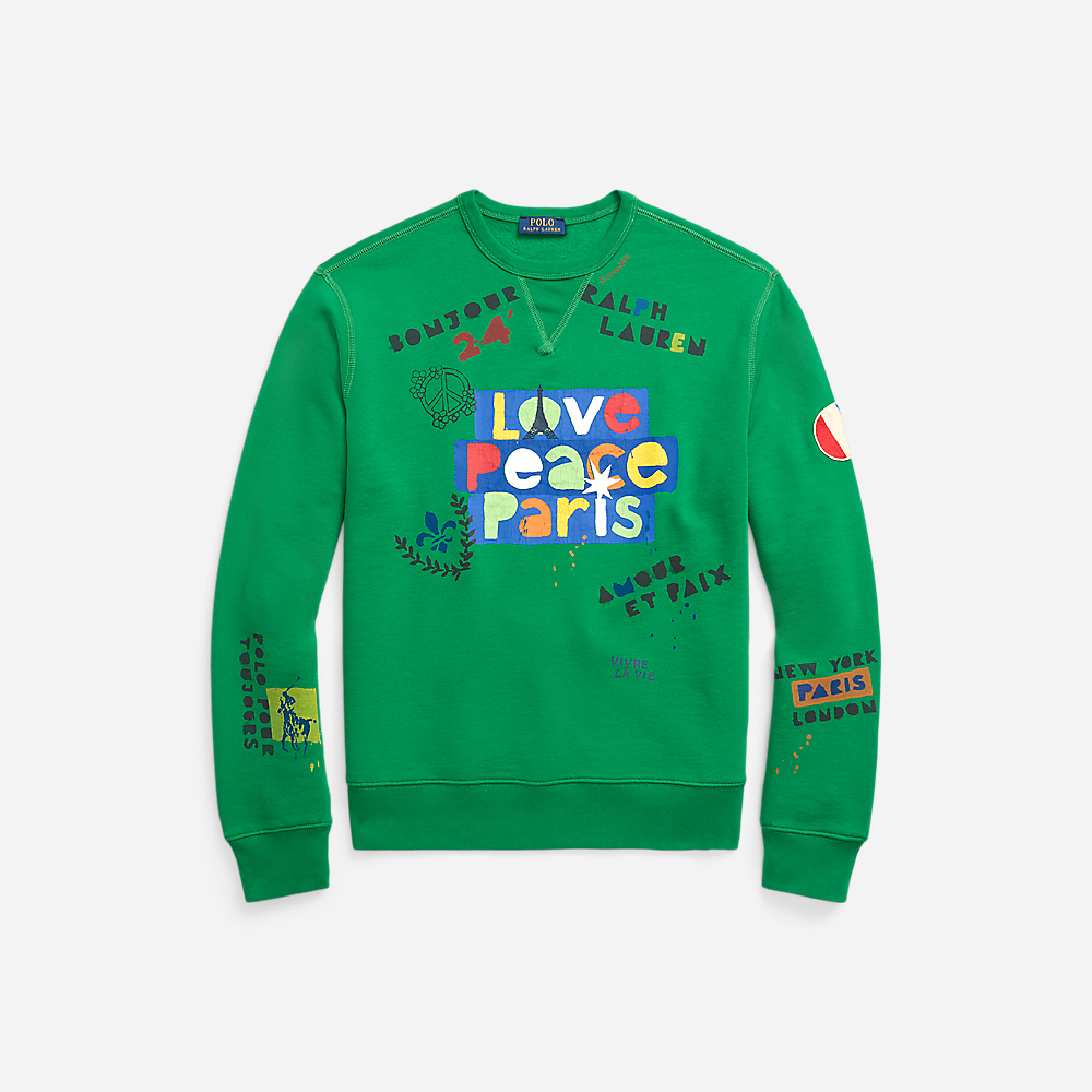 Love Peace Paris Sweatshirt - Cruise Green