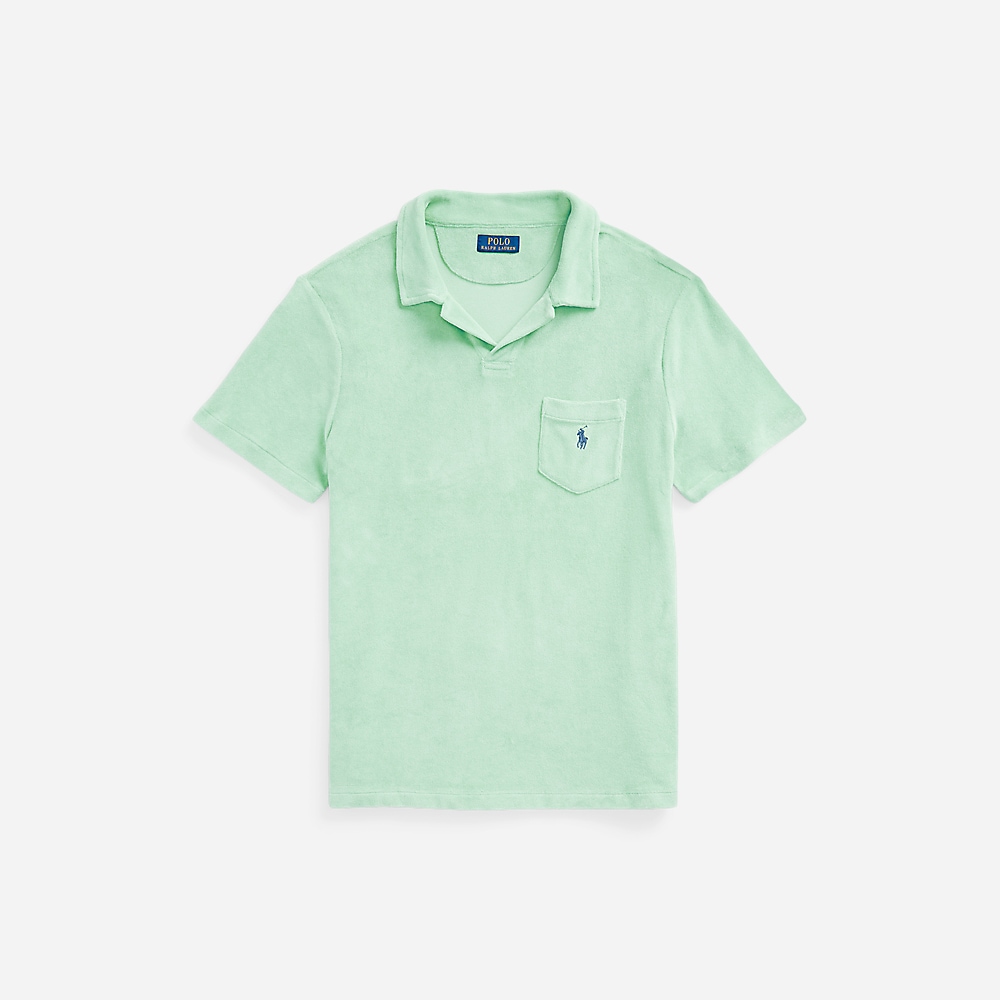 Custom Slim Fit Terry Polo Shirt - Celadon