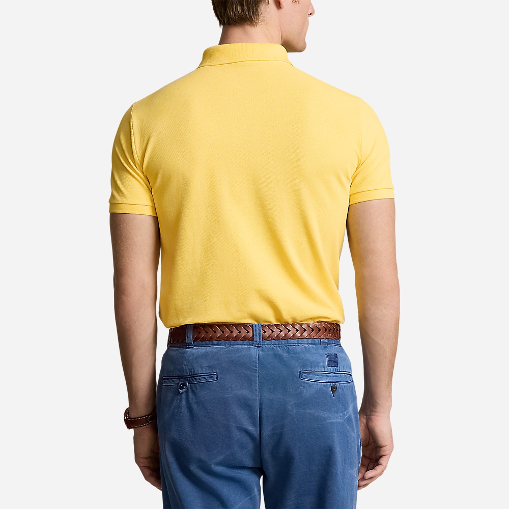 Custom Slim Fit Mesh Polo Shirt - Oasis Yellow