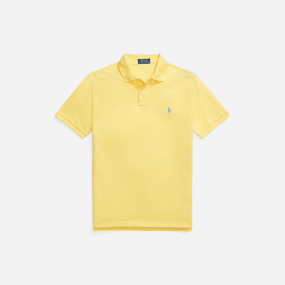 Custom Slim Fit Mesh Polo Shirt - Oasis Yellow