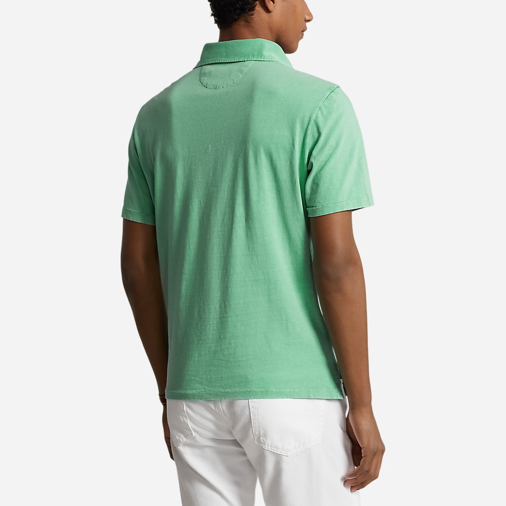 Classic Fit Cotton-Linen Polo Shirt - Celadon